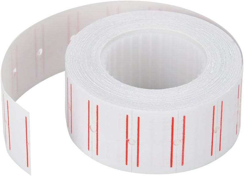 MFLABEL 12 Rolls 7200 White Price Gun Labels for Mx-5500 - with Double Red Line Visibility, Refill Ink Roll & Disposable Gloves for Easy Loading - Image 2